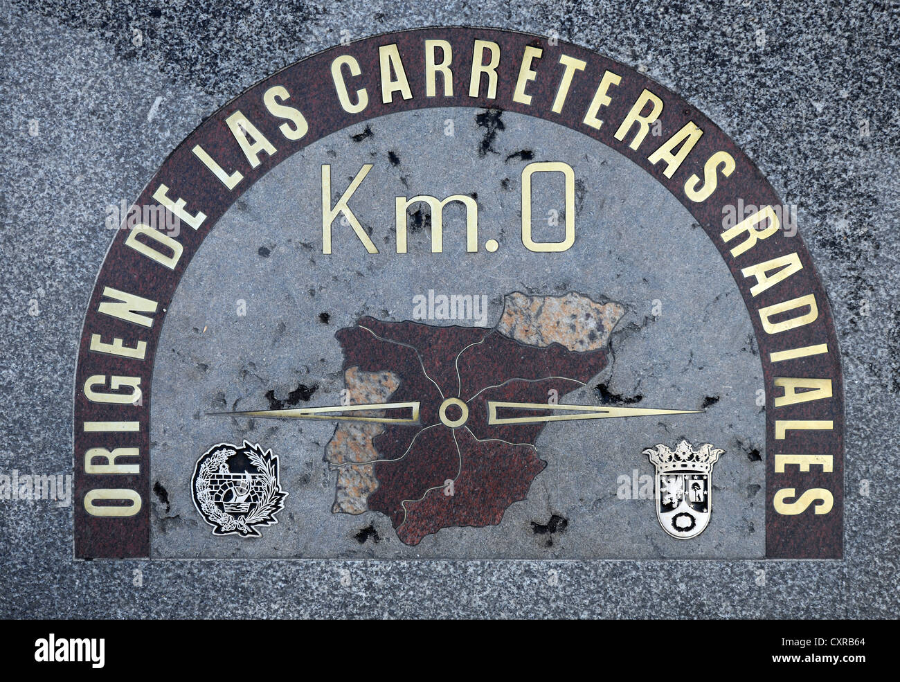 Kilometer 0, Null, Platz Plaza Puerta del Sol, Madrid, Spanien, Europa, PublicGround Stockfoto