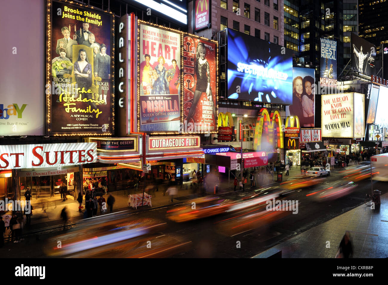 Times Square bei Nacht, Broadway, Midtown Manhattan, New York City, New York, USA, Vereinigte Staaten von Amerika, Nordamerika Stockfoto