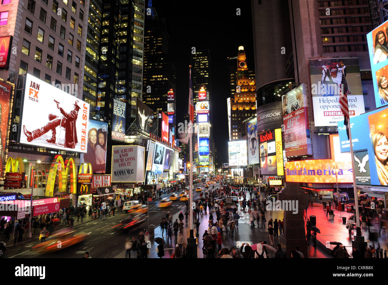 Times Square bei Nacht, Broadway, Midtown Manhattan, New York City, New