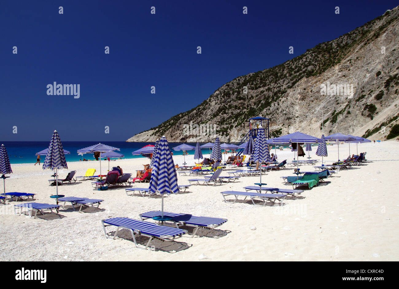 Myrtos Strand, Pylaros, Kefalonia Stockfoto