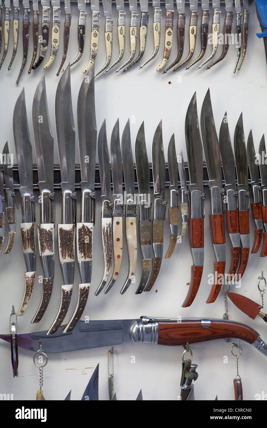 Messer im Schaufenster, Granada, Spanien Stockfoto