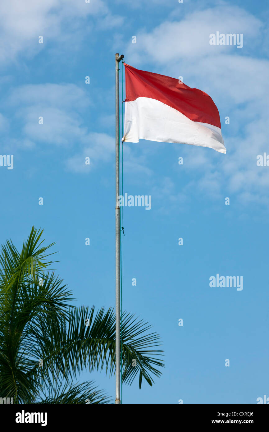 Indonesische Flagge, Indonesien, Asien Stockfoto