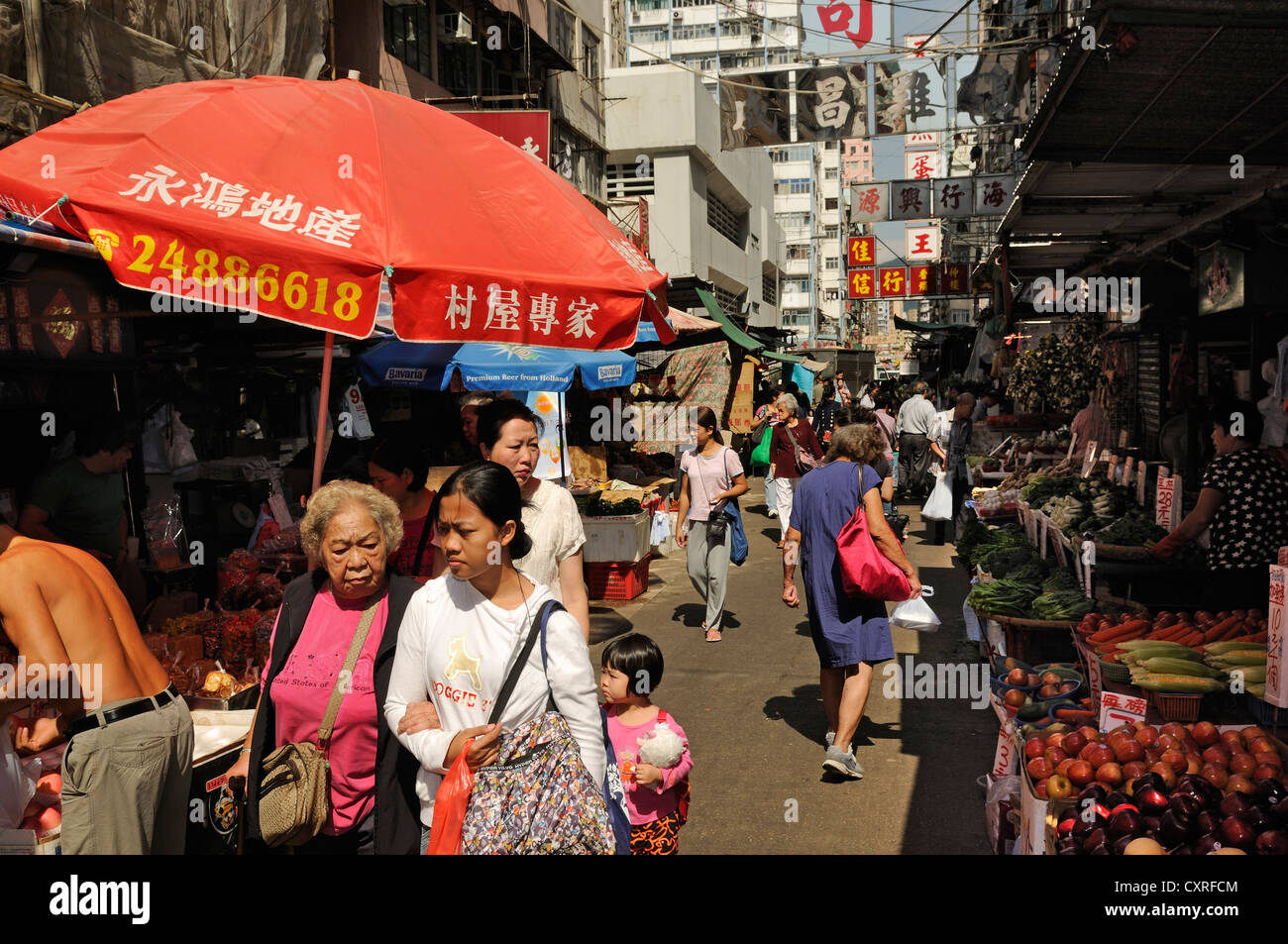 Markt in Tsim Sha Tsui, Hongkong, China, Asien Stockfoto