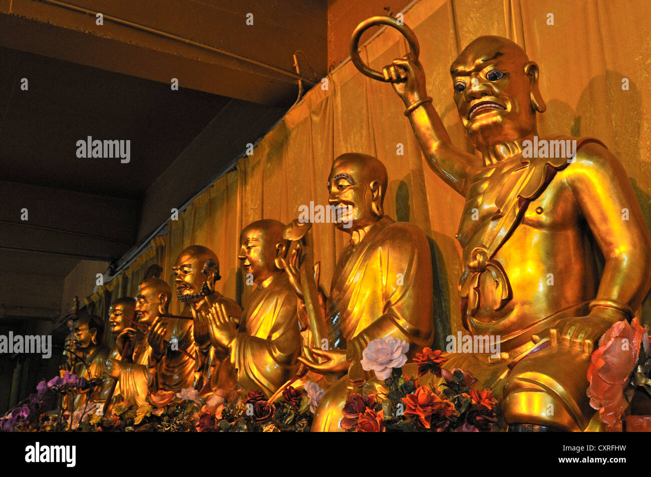 Goldenen Buddha-Statuen in den Jing'an Tempel, Shanghai, China, Asien Stockfoto