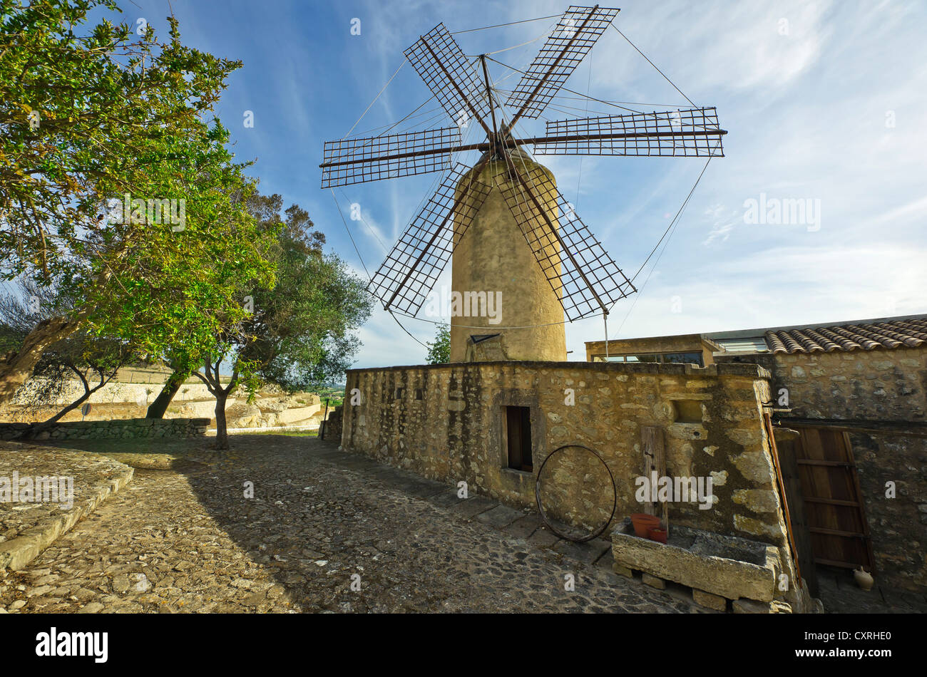 Windmühle in Son Fornes, Mallorca, Balearen, Spanien, Europa Stockfoto