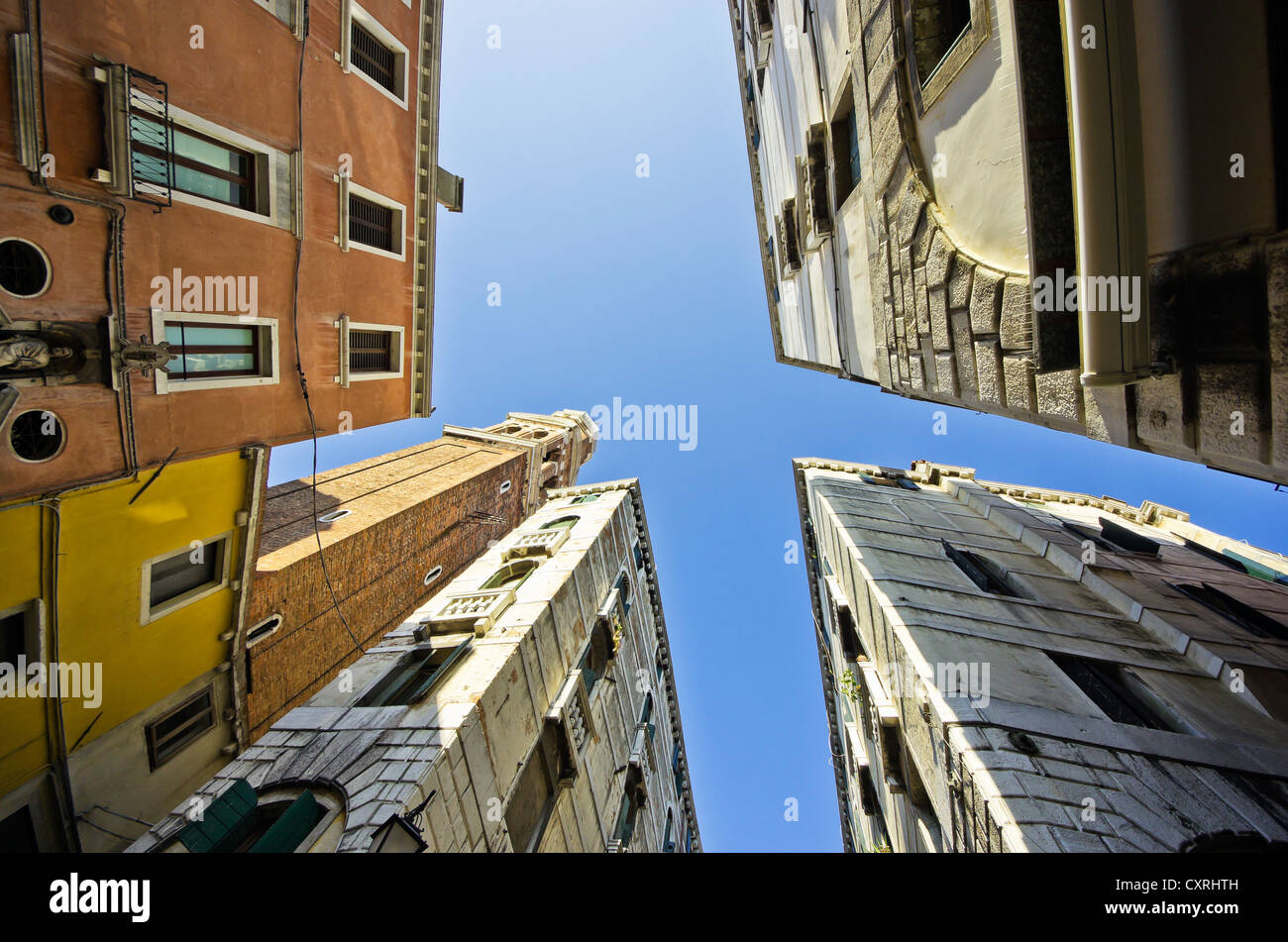 Fassaden der Häuser, Wurm Augen-Blick, Venedig, Venezia, Veneto, Italien, Europa Stockfoto