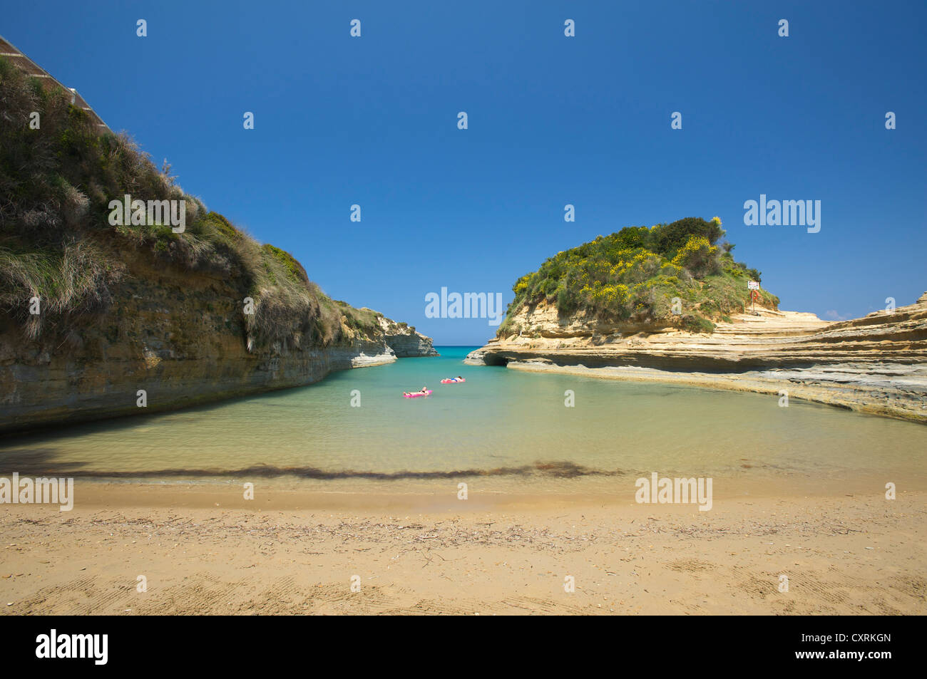 Strand, Canal d ' Amour in der Nähe von Sidari, Korfu, Ionische Inseln, Griechenland, Europa Stockfoto
