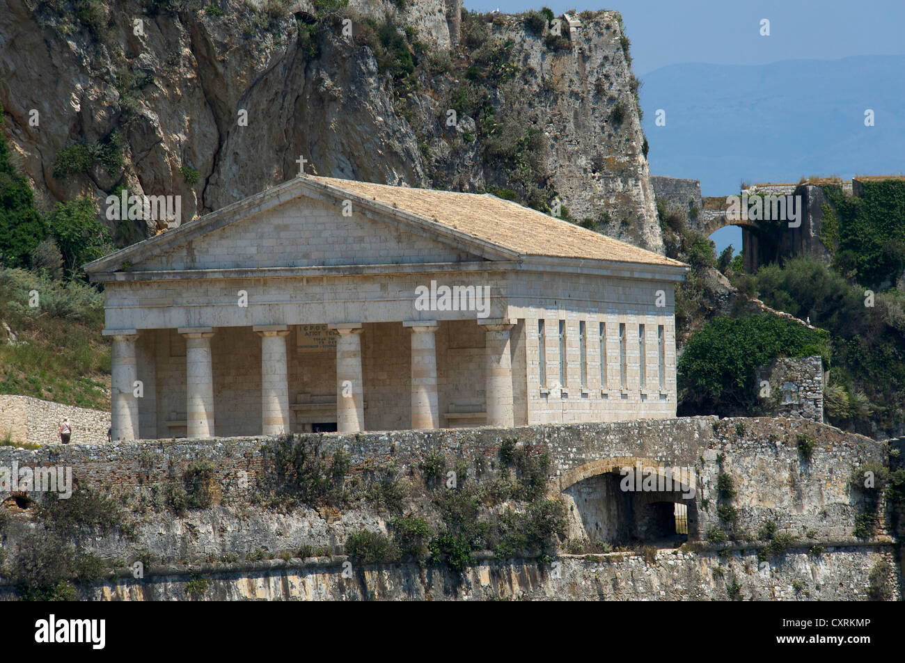 Agios Georgios auf der alten Festung Korfu-Stadt oder Kerkyra, Korfu, Ionische Inseln, Griechenland, Europa Stockfoto