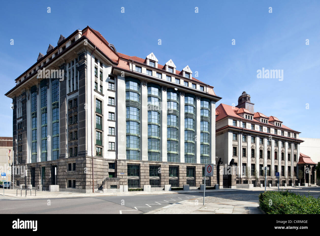 Sächsischen Main Staatsarchiv, Neustadt, Dresden, Sachsen, Deutschland, Europa, PublicGround Stockfoto