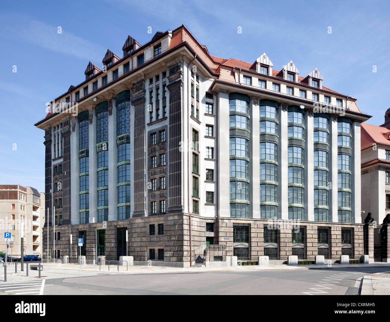 Sächsischen Main Staatsarchiv, Neustadt, Dresden, Sachsen, Deutschland, Europa, PublicGround Stockfoto