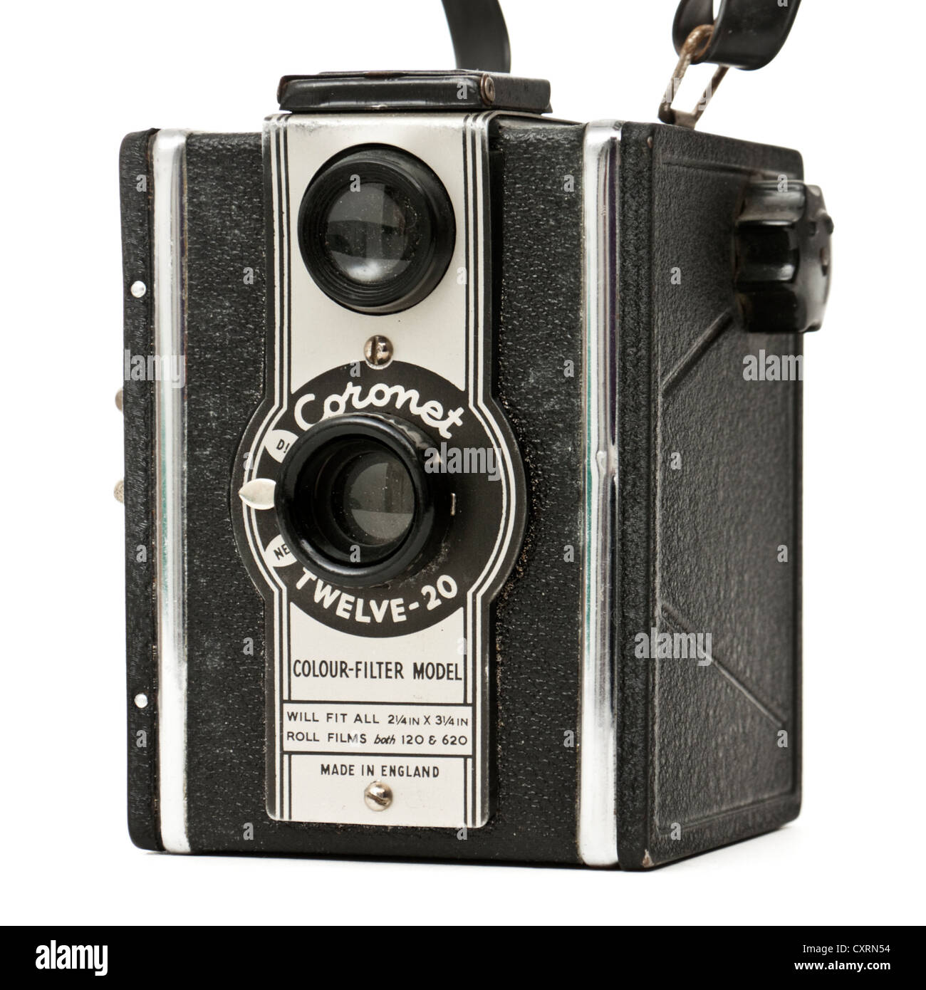 50er Jahre Coronet 12-20-Box-Kamera Stockfoto
