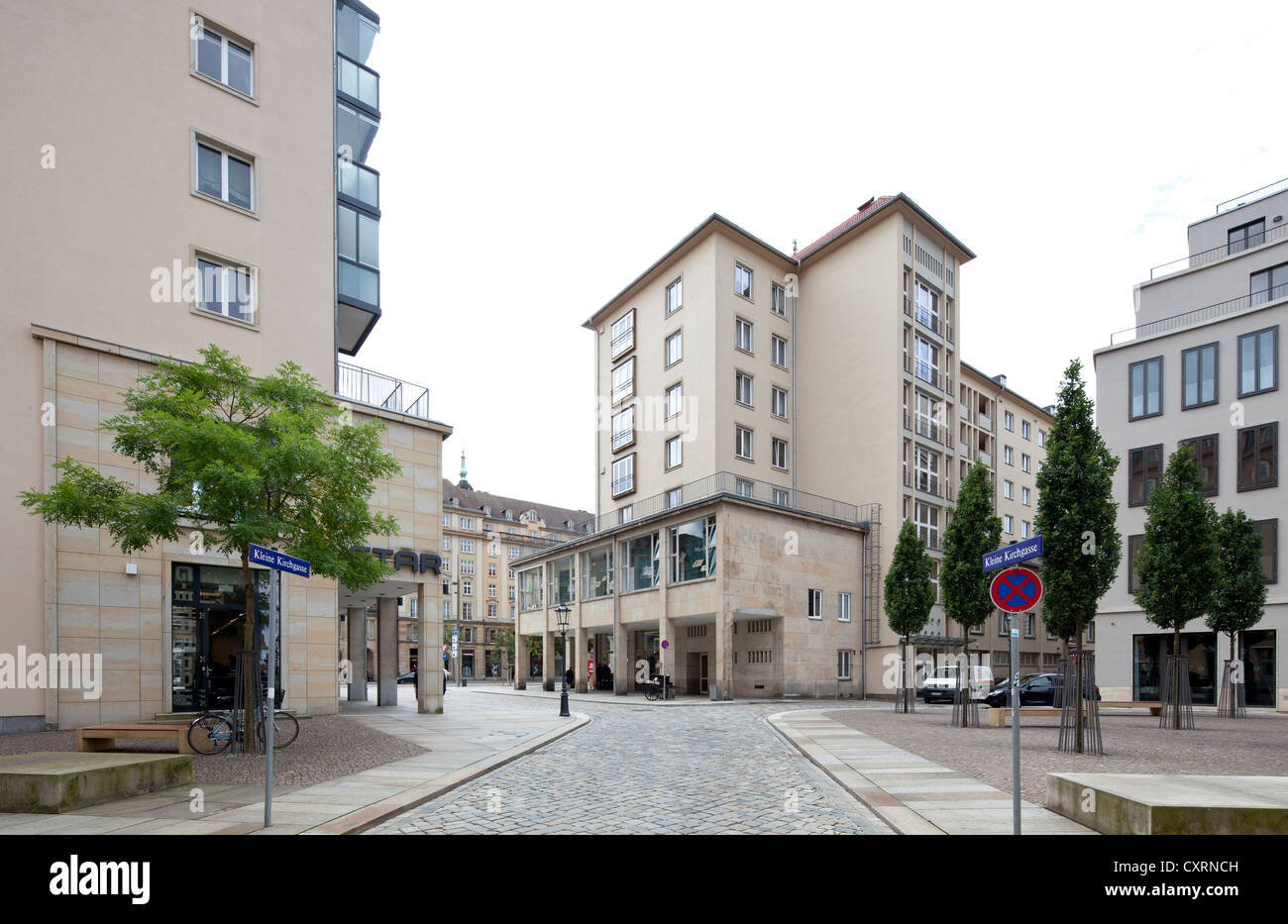 Wohn- und Geschäftshäuser in Wilsdruffer Straße Straße, Altstadt, Dresden, Sachsen, Deutschland, Europa, PublicGround Stockfoto