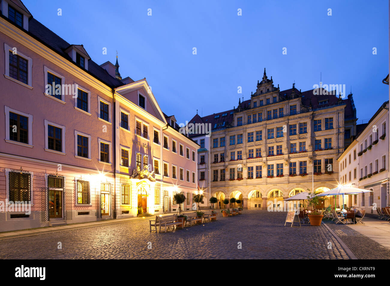 Neues Rathaus, Untermarkt Quadrat, Görlitz, Oberlausitz, Lusatia, Sachsen, Deutschland, Europa, PublicGround Stockfoto