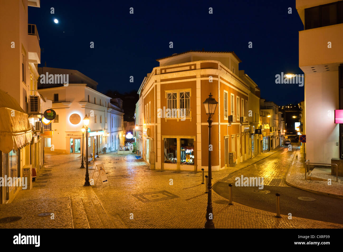 Silves im Abend, Algarve, Portugal, Europa Stockfoto