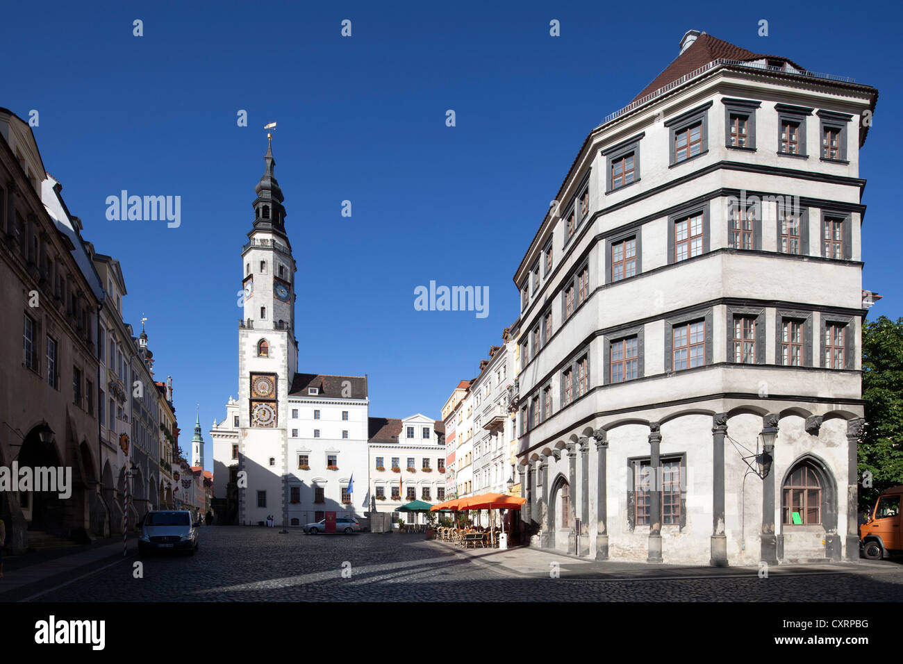 Altes Rathaus, Waagehaus Gebäude, Untermarkt Quadrat, Görlitz, Oberlausitz, Lusatia, Sachsen, Deutschland, Europa, PublicGround Stockfoto