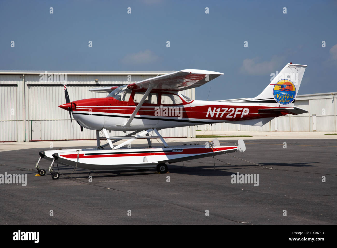 Cessna 172L feste Flügel einmotorigen Wasserflugzeug Key West International Airport Florida Keys Usa Stockfoto
