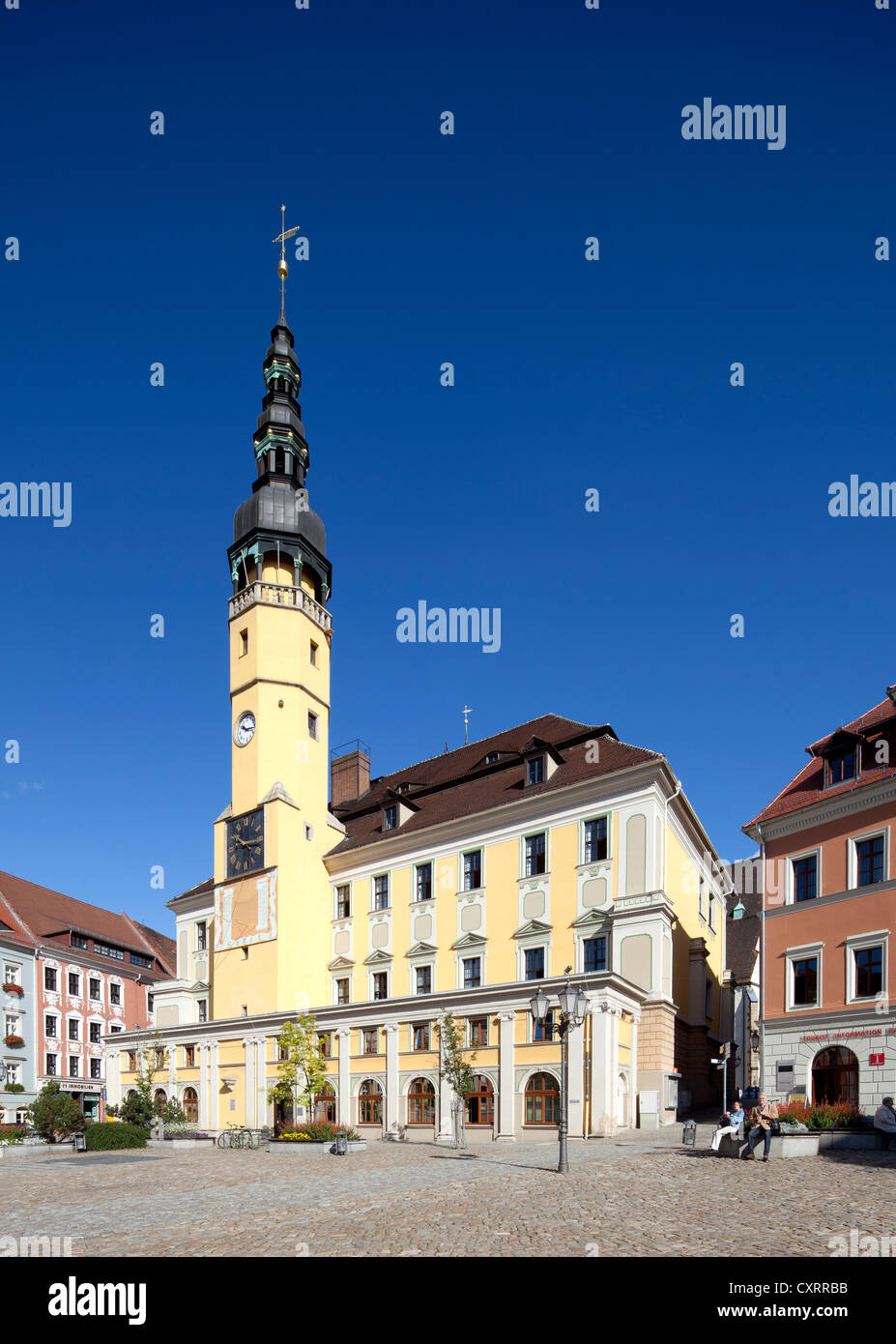 Rathaus am Hauptmarkt-Quadrat, Bautzen, Budysin, Lusatia, Oberlausitz, Sachsen, Deutschland, Europa, PublicGround Stockfoto