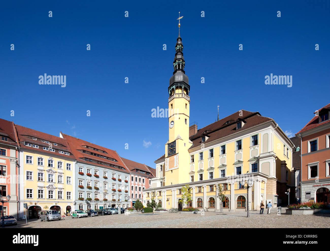 Rathaus am Hauptmarkt-Quadrat, Bautzen, Budysin, Lusatia, Oberlausitz, Sachsen, Deutschland, Europa, PublicGround Stockfoto