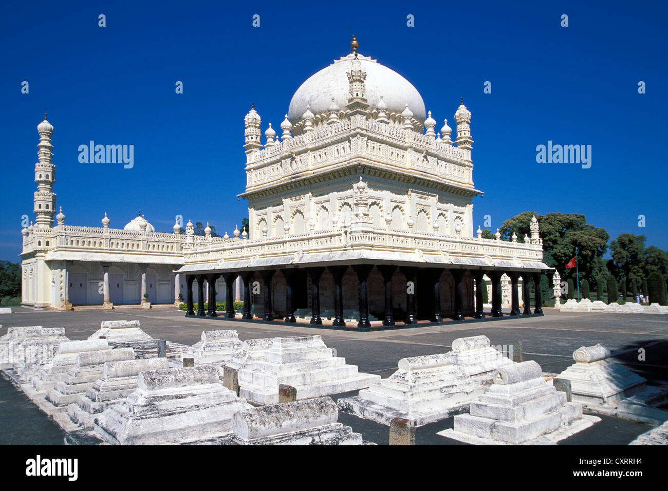 Mausoleum von Haider Ali und Tipu Sultan, Gumbaz, Srirangapatnam, Karnataka, Südindien, Indien, Asien Stockfoto