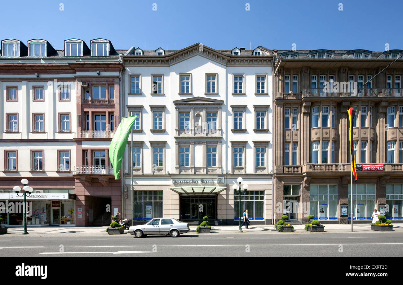 Büro- und Gewerbeimmobilien auf Wilhelmstraße, nicknamed Rue, Wiesbaden, Hessen, Deutschland, Europa, PublicGround Stockfoto