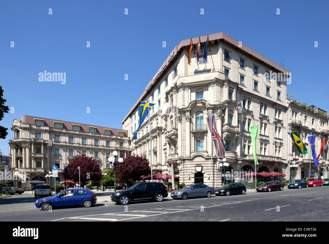 Büro- und Gewerbeimmobilien auf Wilhelmstraße, nicknamed Rue, Wiesbaden, Hessen, Deutschland, Europa, PublicGround Stockfoto