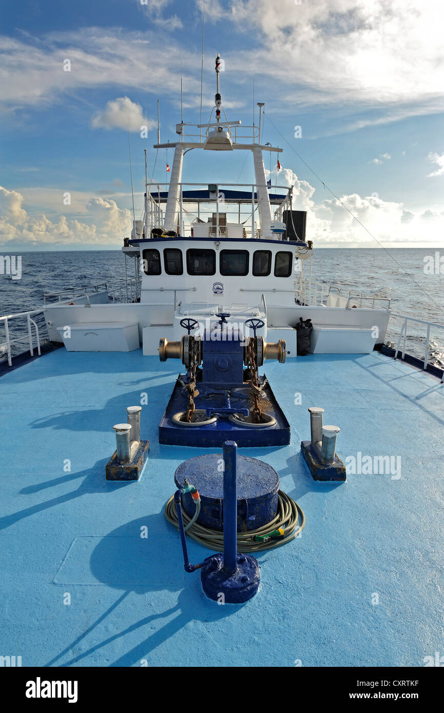 Das Schiff Okeanoss-Aggressor, Cocos Island, Costa Rica, Mittelamerika Stockfoto