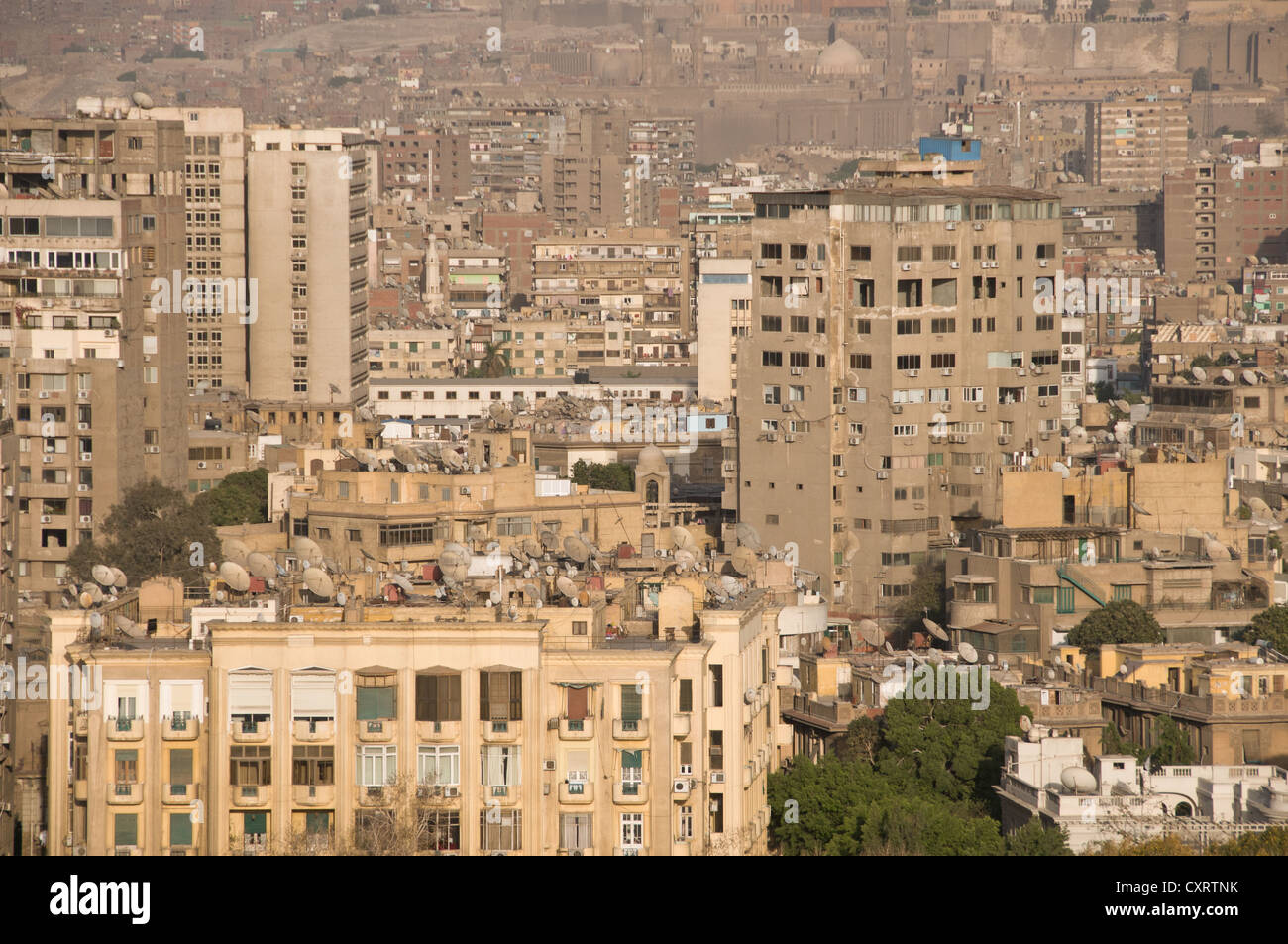 Ansicht der Innenstadt von Kairo aus Zamalek Stockfoto