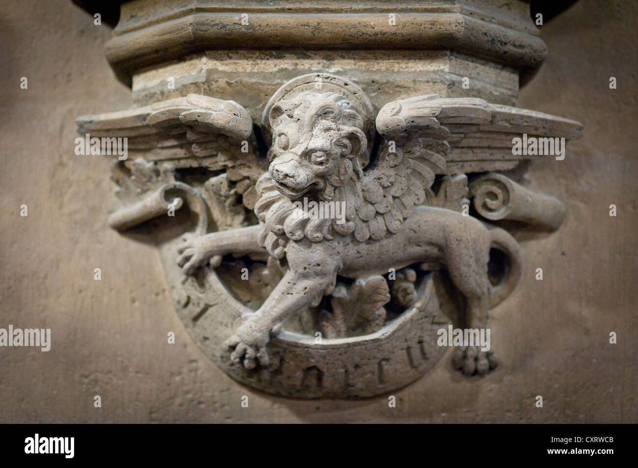 Geflügelten Löwen, Matthiaskirche, Schlossberg, Budapest, Ungarn, Europa Stockfoto