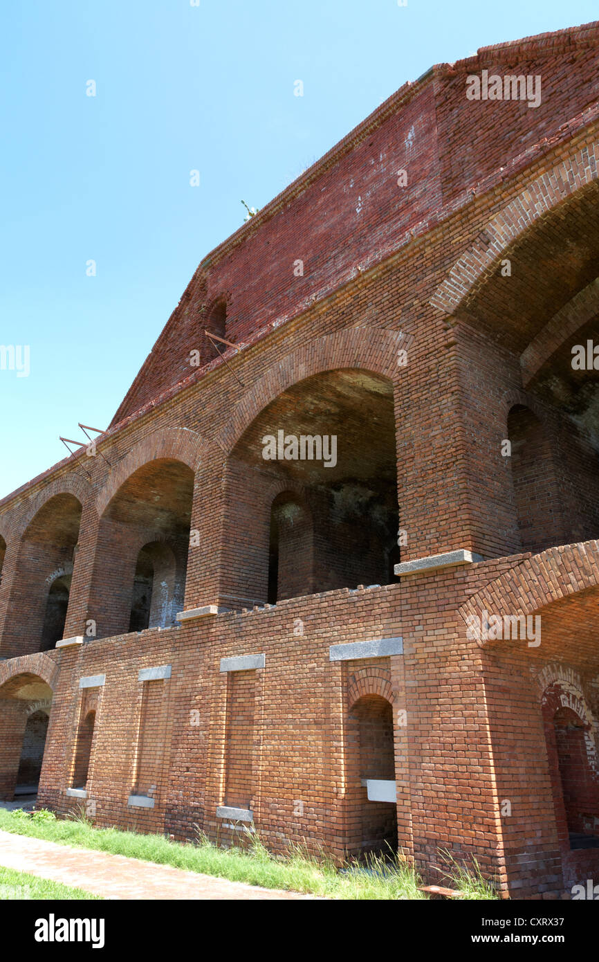 inneren Backstein-Mauern von Fort Jefferson Dry Tortugas Nationalpark Florida Keys usa Stockfoto