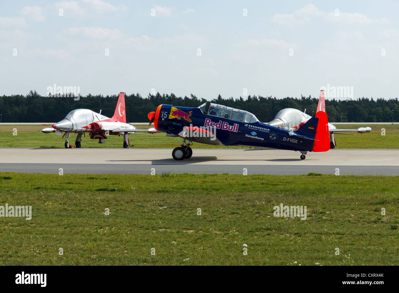Ein einmotoriges fortgeschrittene Schulflugzeug North American AT-6F Stockfoto