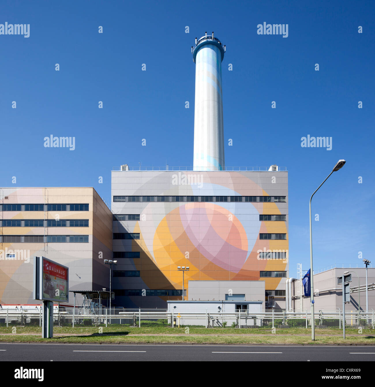 Niederrad Kraft-Wärme-Kraftwerk, Frankfurt Am Main, Hessen, Deutschland, Europa, PublicGround Stockfoto