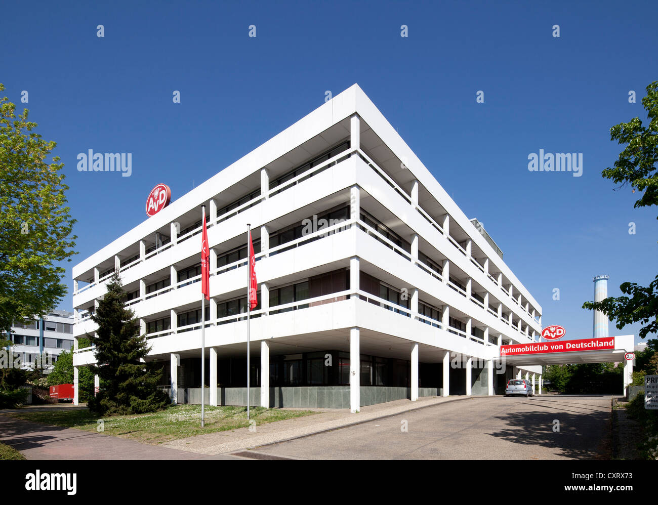 AvD Gebäude, ein Automobilclub von Deutschland, Gewerbegebiet Buerostadt Niederrad, am Frankfurt Main, Hessen, PublicGround Stockfoto