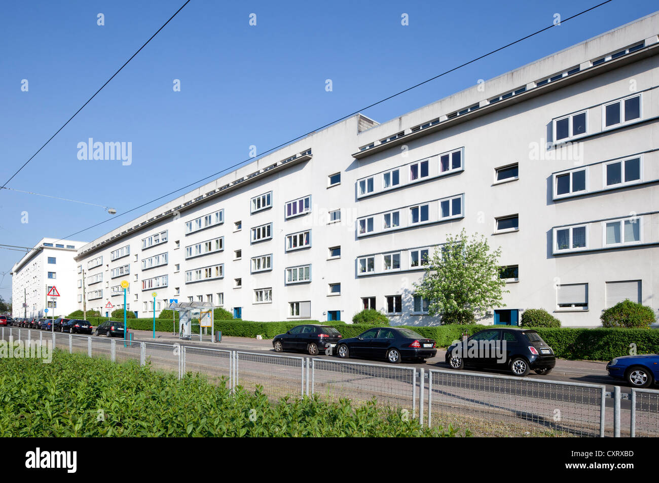Wohngebäude in Bornheimer Hang Wohnanlage, neue Sachlichkeit, Frankfurt Am Main, Hessen, PublicGround Stockfoto