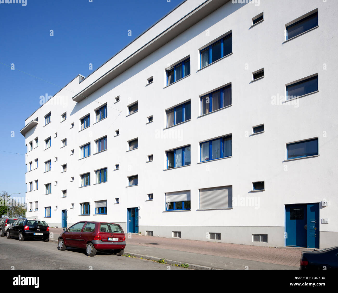 Wohngebäude in Bornheimer Hang Wohnanlage, neue Sachlichkeit, Frankfurt Am Main, Hessen, PublicGround Stockfoto