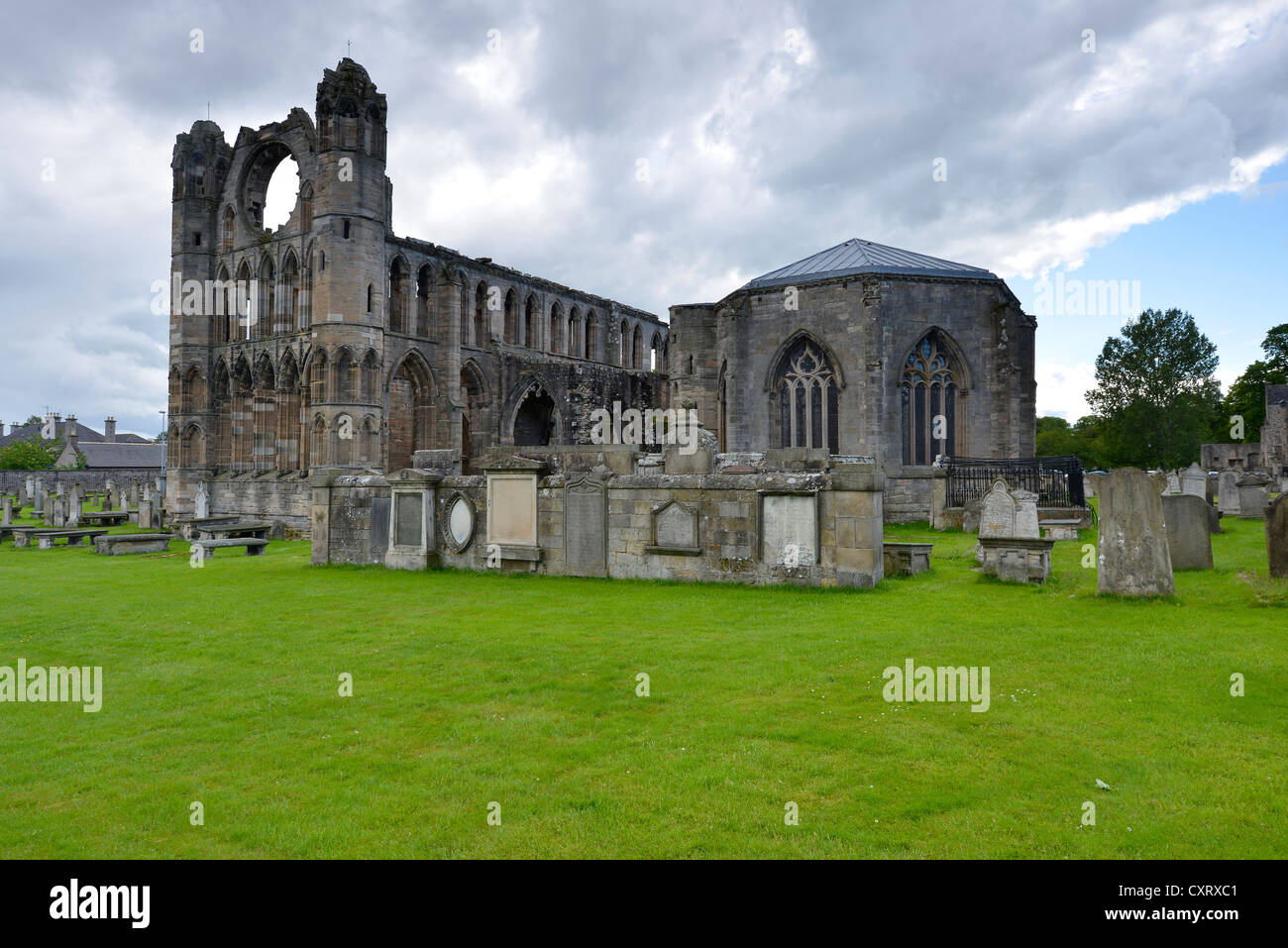 Während der Reformation wurde die einst größte Kathedrale in Schottland zerstört, Elgin, Gälisch: Eilginn Muireibh, Moray, Schottland Stockfoto