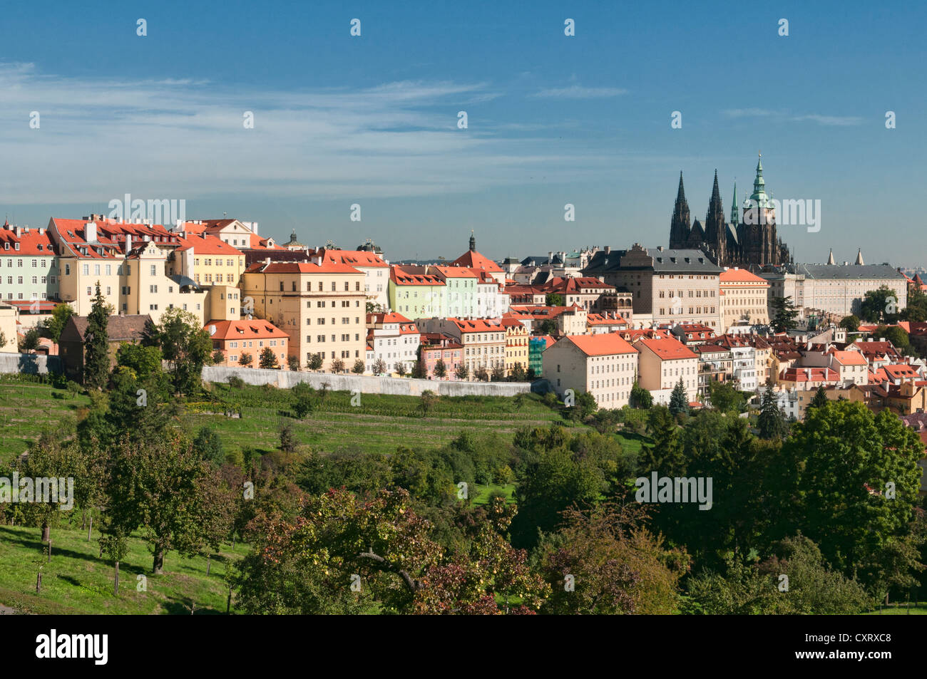 Aussicht auf Prager Burg und der Stadt Prag, Tschechische Republik Stockfoto