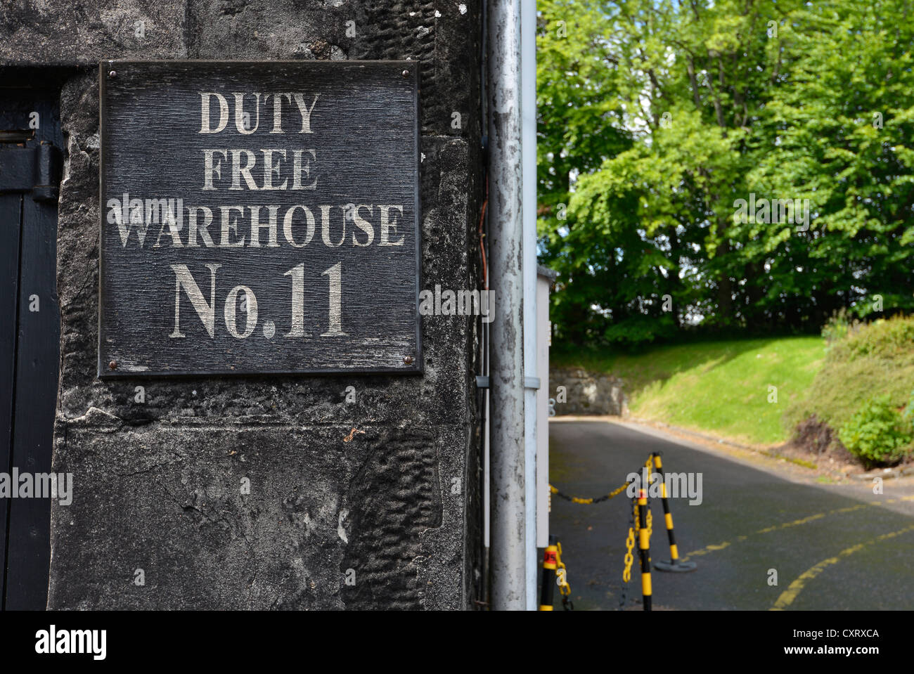Lager-Zeichen, Cardhu Destillerie Whisky Brennerei, Speyside, Schottland, Vereinigtes Königreich, Europa Stockfoto