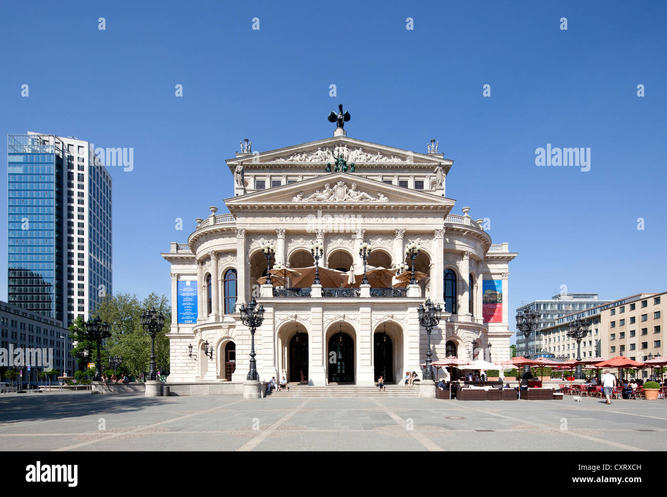 Alte Oper, Konzert und Event Hall, quadratische Opernplatz, Frankfurt Am Main, Hessen, Deutschland, Europa, PublicGround Stockfoto