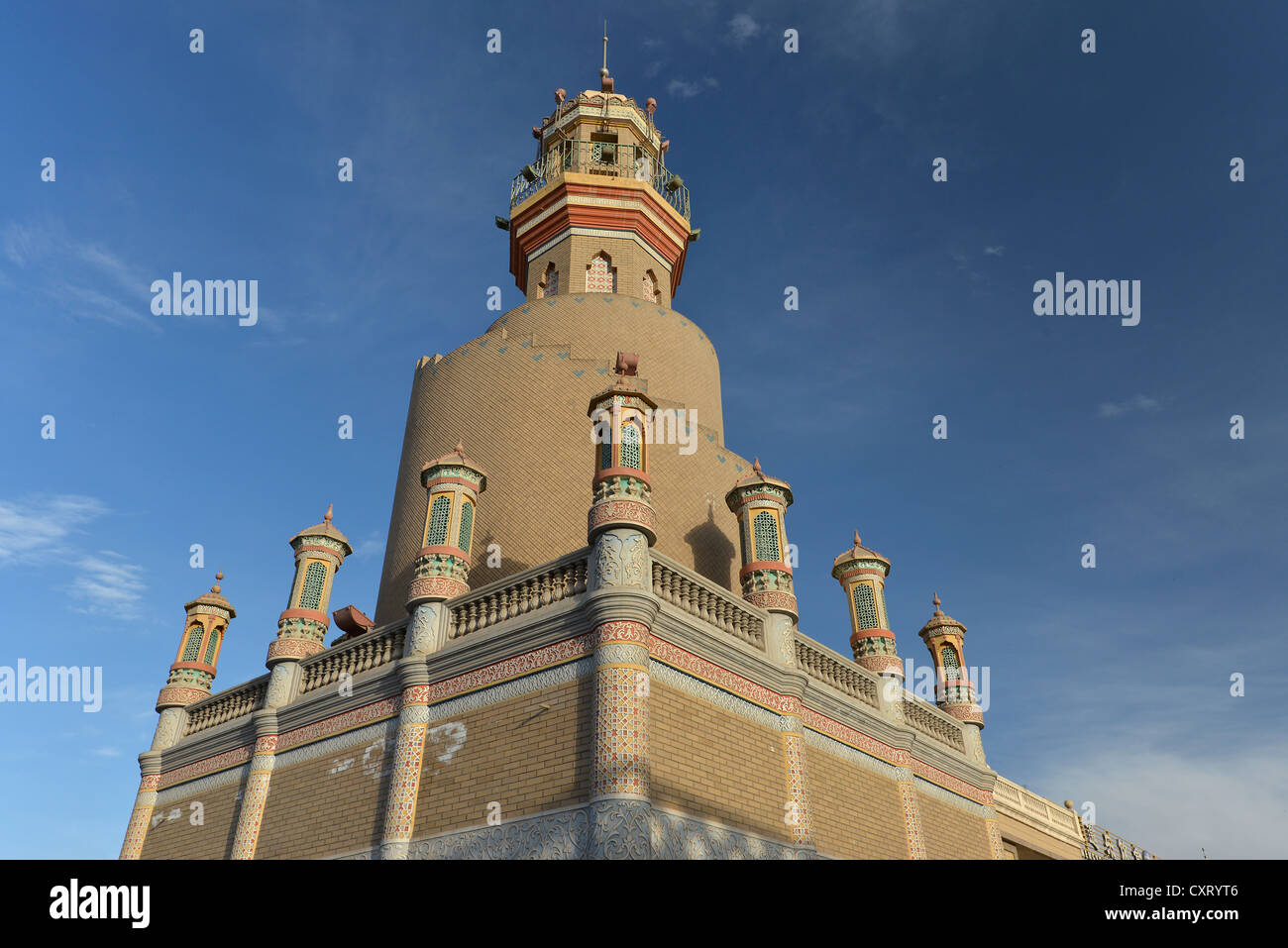 Minarett, Uyghur Muslim Altstadt, Silk Road, Kashgar, Xinjiang, China, Asien Stockfoto