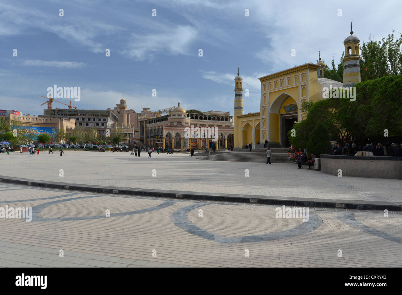 ID-Kah Moschee in der Altstadt von den Uiguren Viertel, Uyghur Muslimische Altstadt, Seidenstraße, Kashgar, Xinjiang, China, Asien Stockfoto