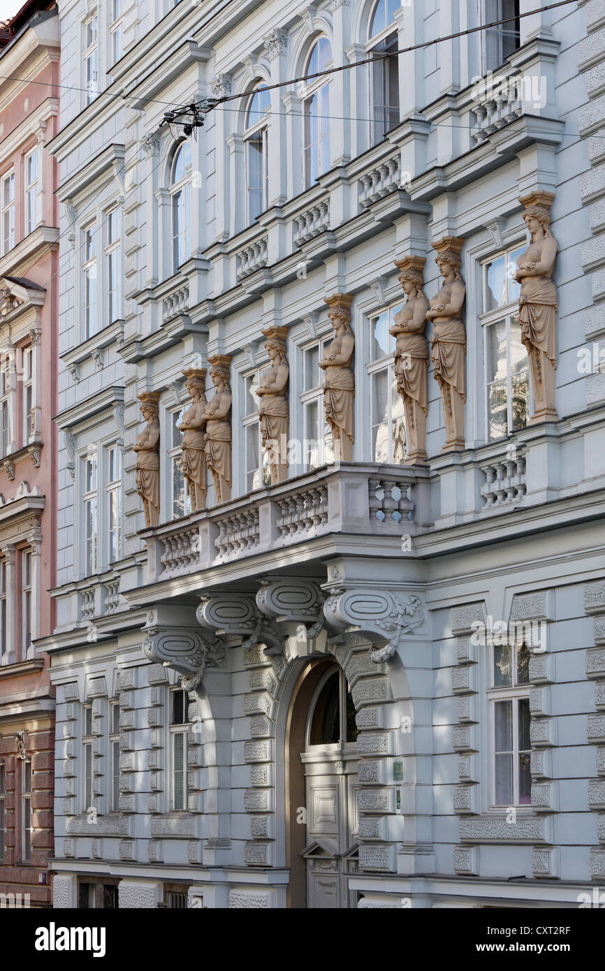 Fassaden in (Rainerstraße 24, Straße, Graz, Steiermark, Österreich, Europa, PublicGround Stockfoto
