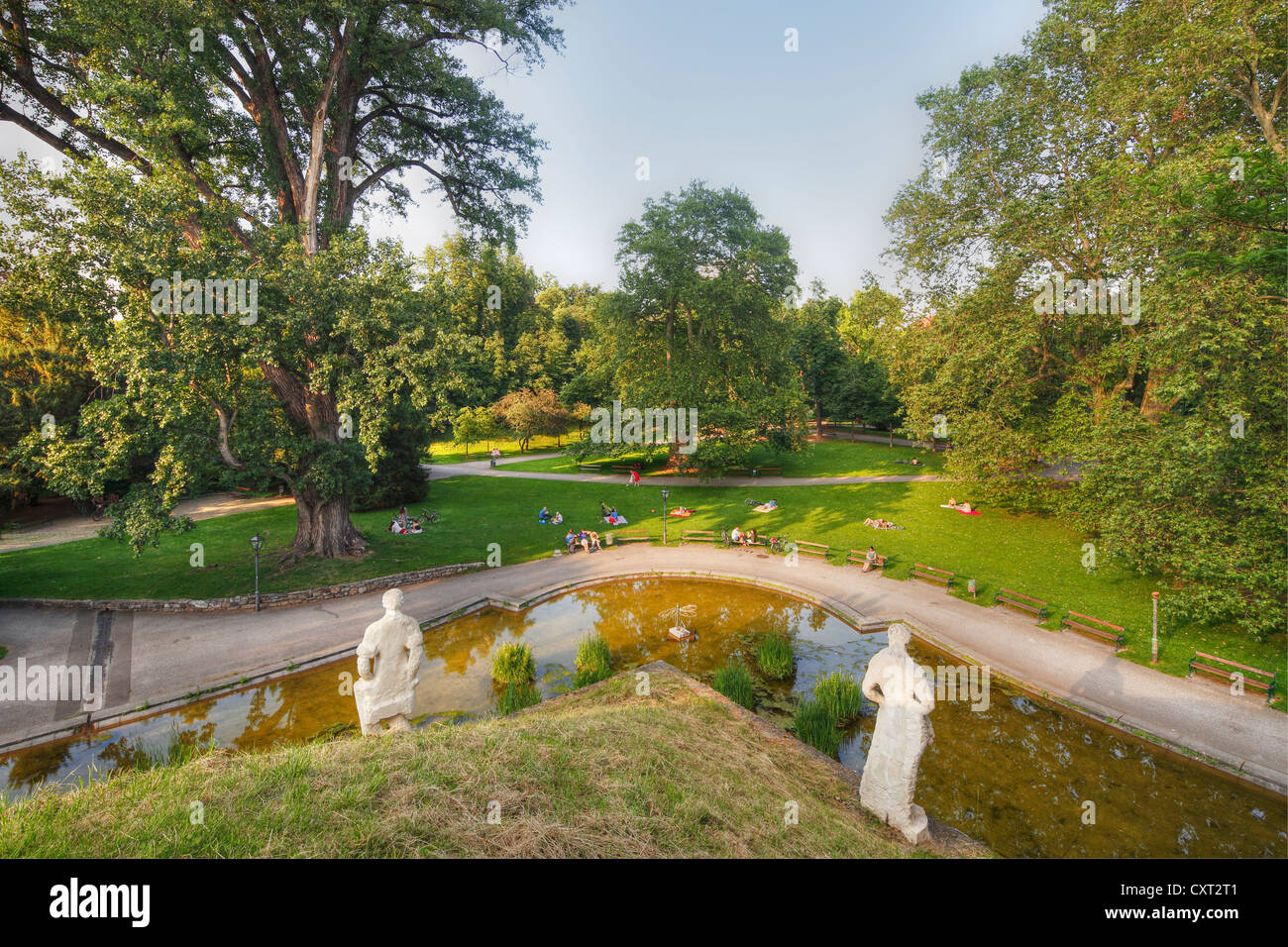 Blick vom Burggarten, Schlossgarten, Stadtpark, Stadtpark, Graz, Steiermark, Österreich, Europa, PublicGround Stockfoto