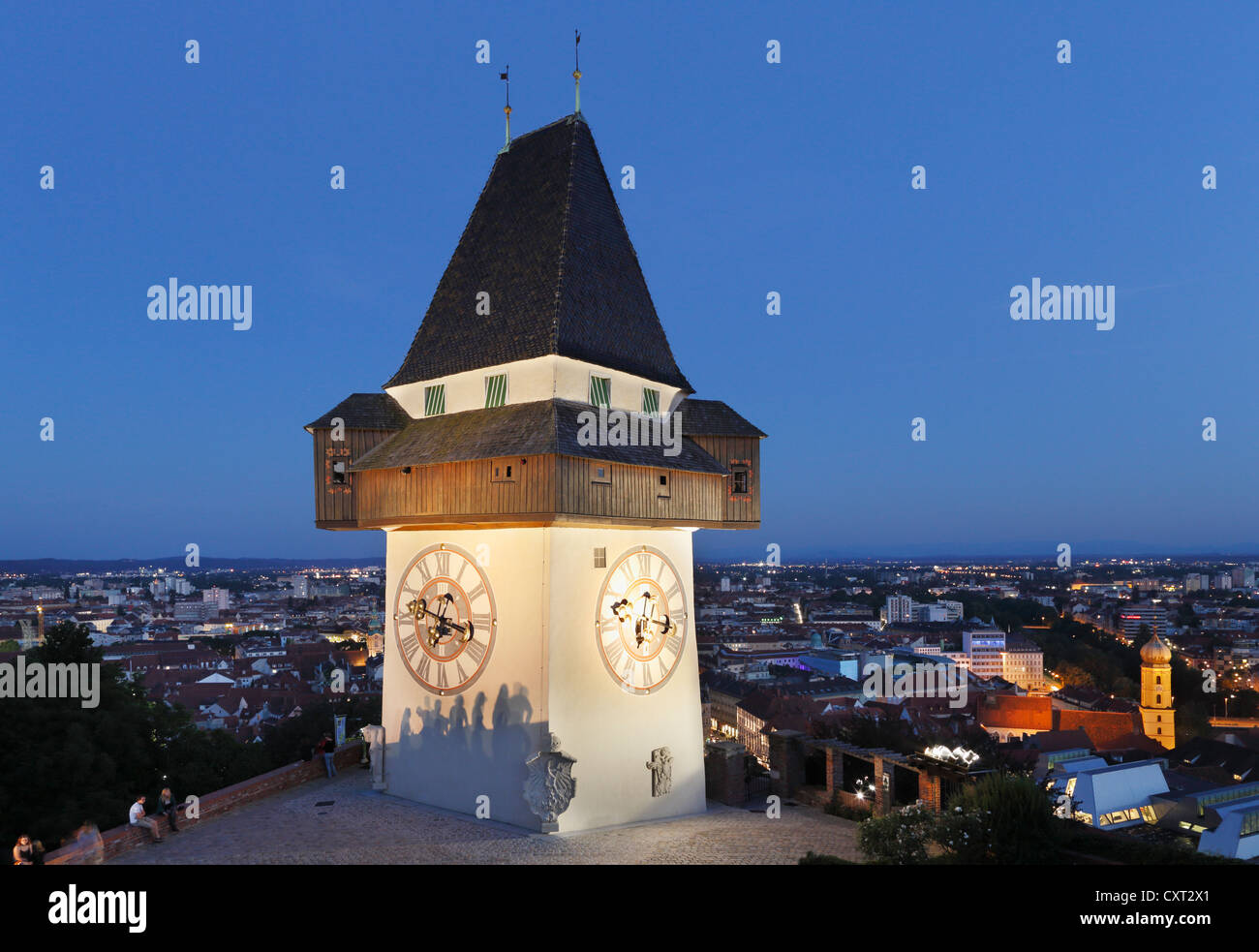 Uhrturm am Schlossberg, Schlossberg, Graz, Steiermark, Österreich, Europa, PublicGround Stockfoto
