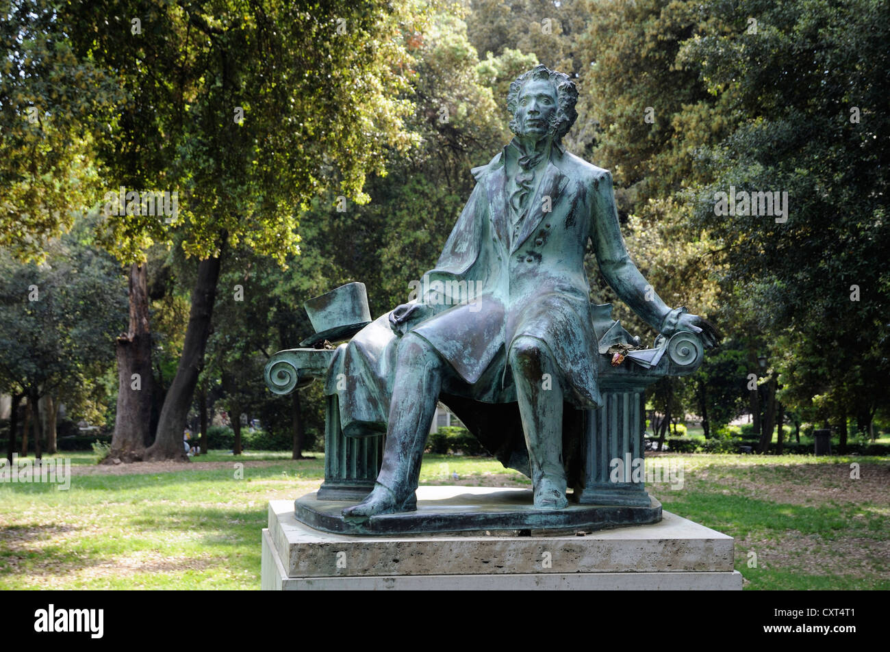Denkmal für Alexander Pushkin, Villa Borghese Gärten, Rom, Italien, Europa Stockfoto