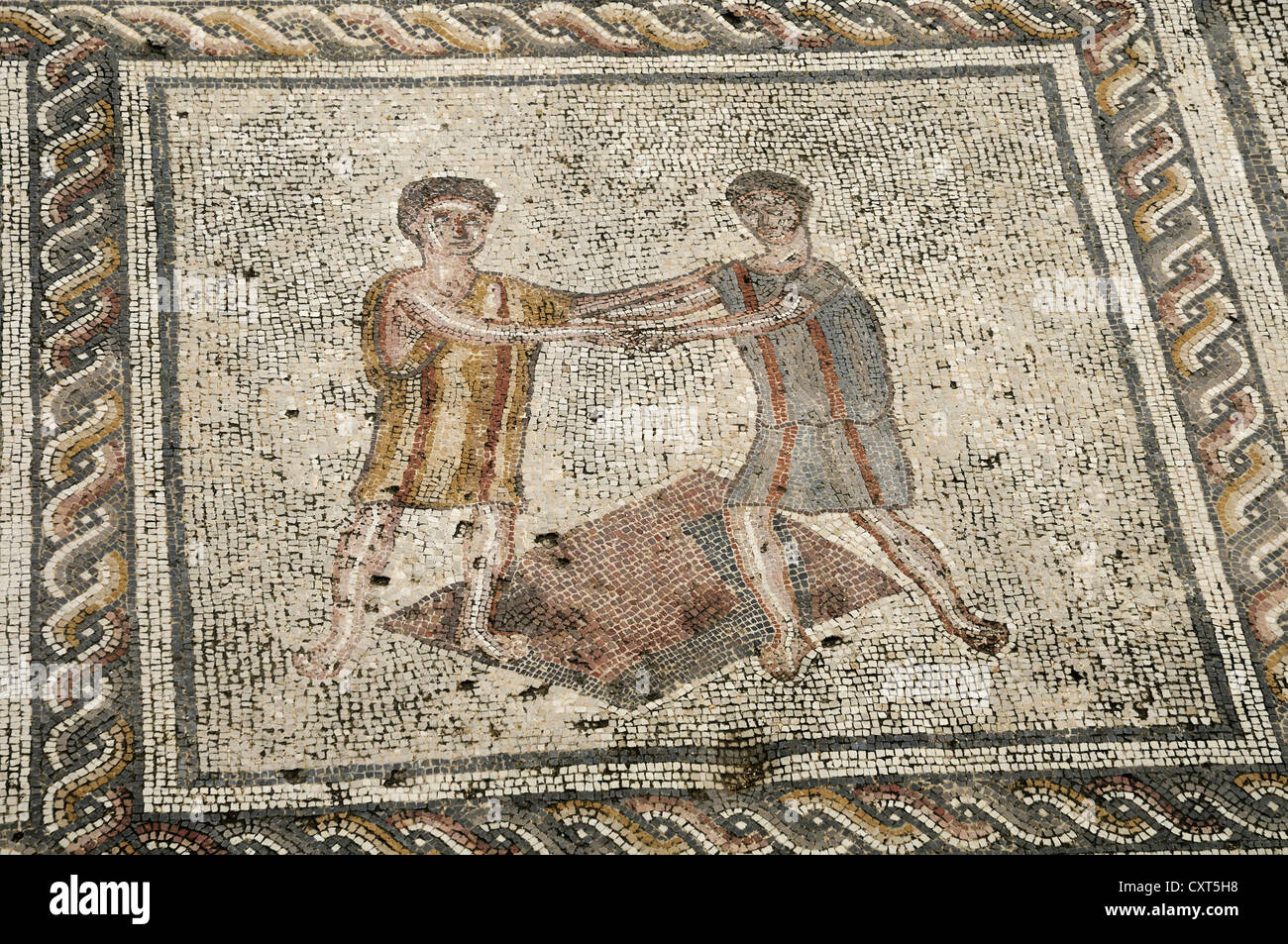 Mosaik, antiken Palast, Zippori Nationalpark, Israel, Nahost Stockfoto