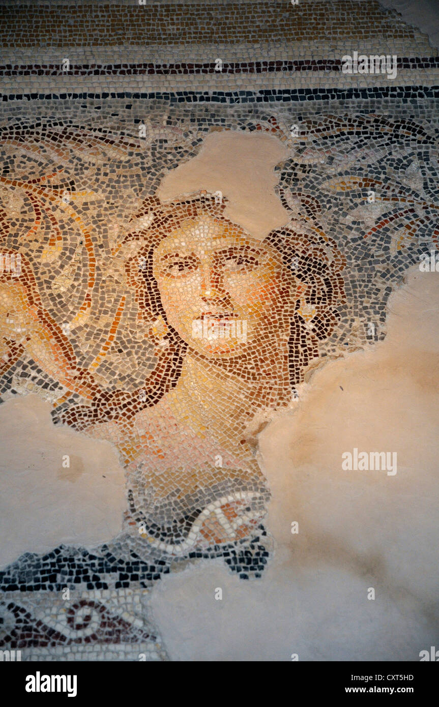 Mosaik, Mona Lisa von Galiläa, Zippori Nationalpark, Israel, Naher Osten Stockfoto