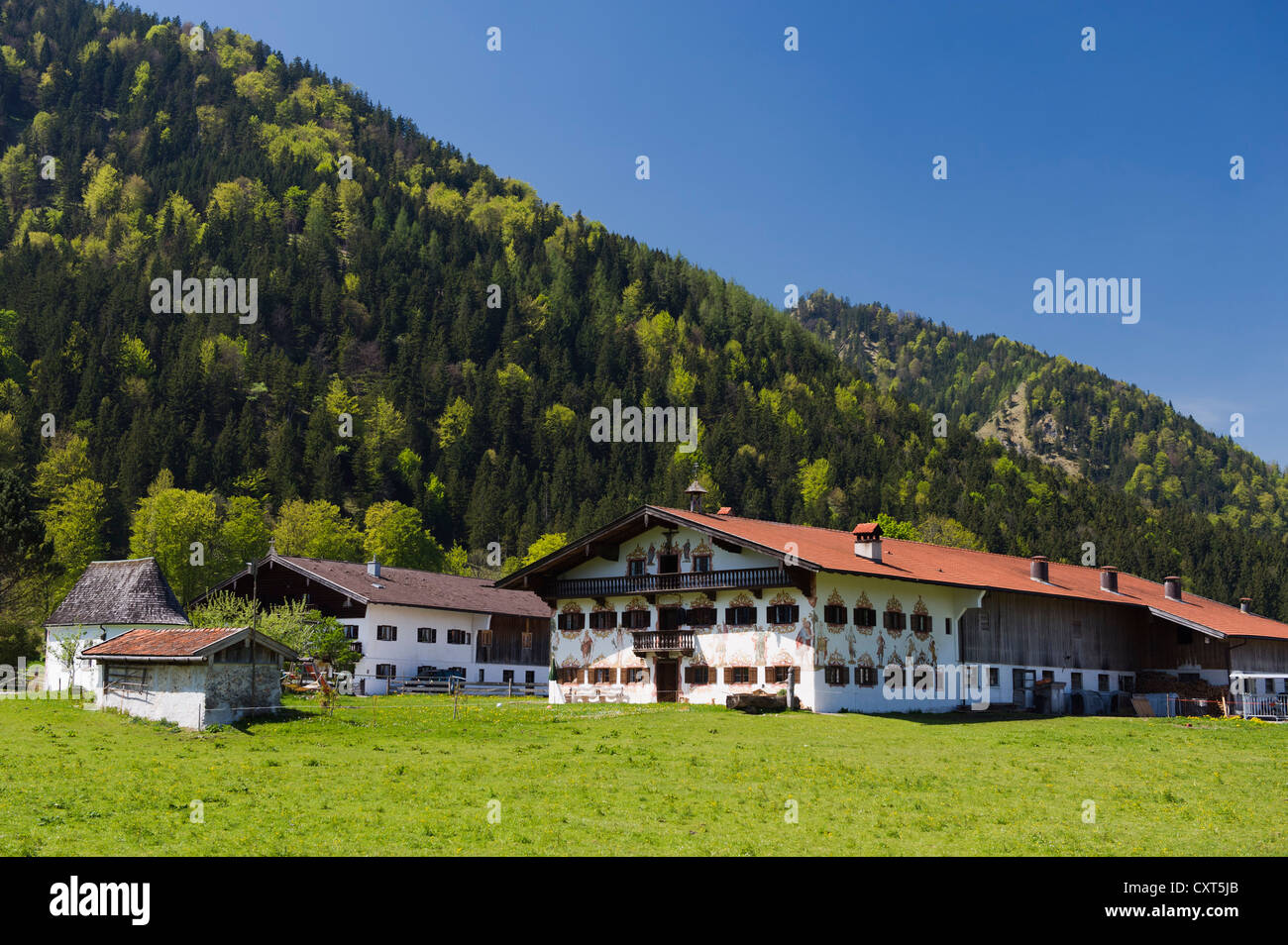 Bauernhof in der Nähe von Hagnberg am Spitzingsee See, Bayerische Alpen, Upper Bavaria, Bavaria, Germany, Europe Stockfoto