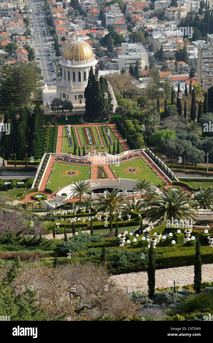 Persischen Gärten und der Bahai Schrein, Haifa, Israel, Nahost