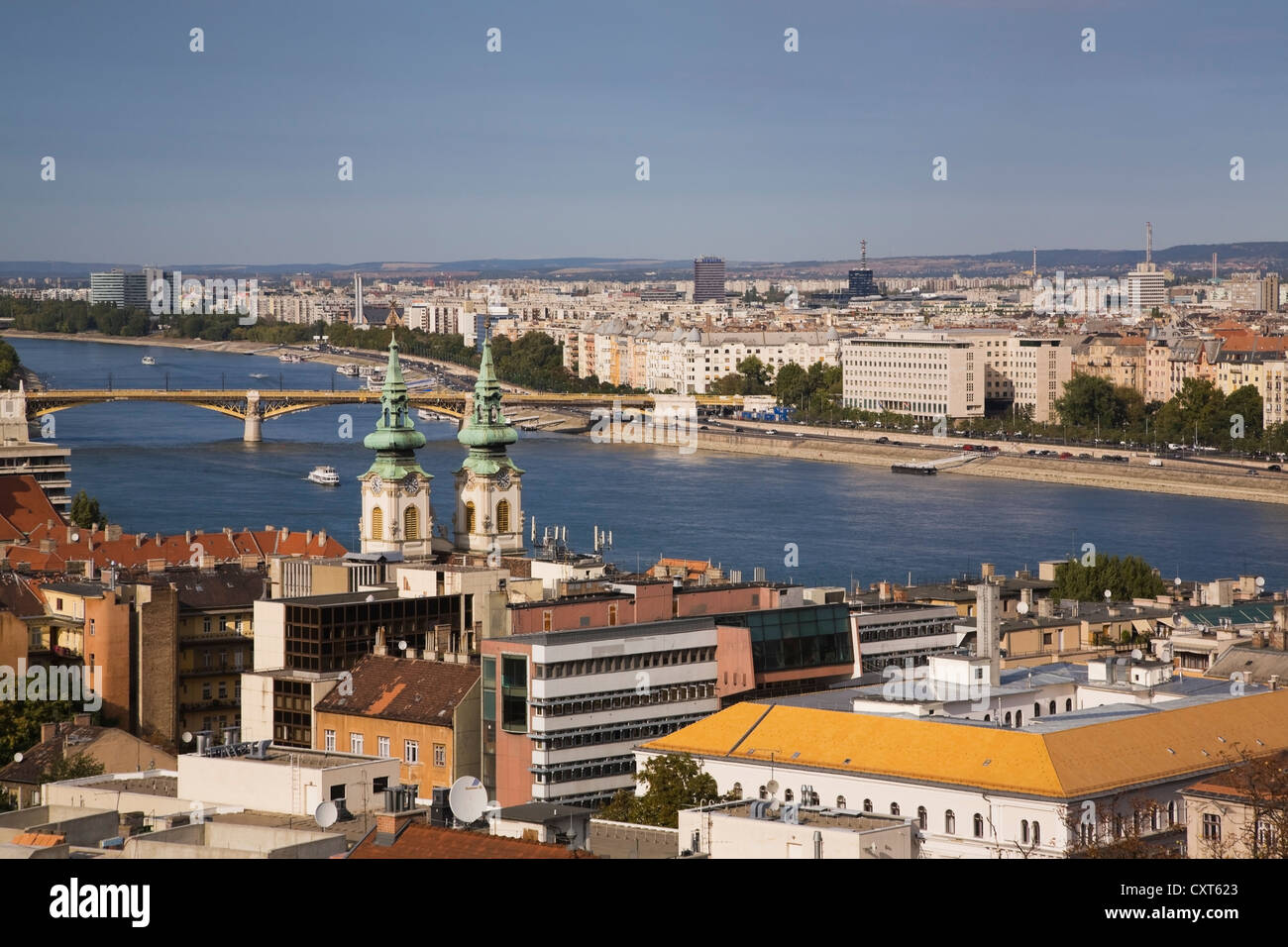 Skyline von Budapest und der Donau, Ungarn, Europa Stockfoto