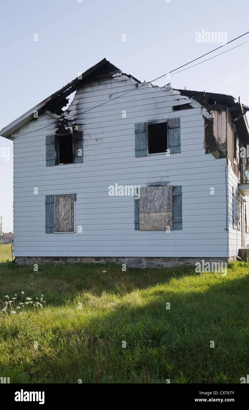Wohnhaus Brand, Quebec, Kanada Stockfoto